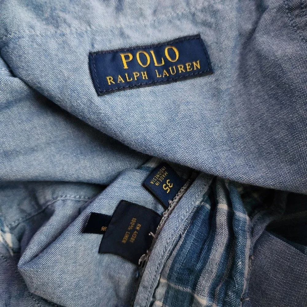 POLO RALPH LAUREN India Madras Linen Plaid Old Money‎ Preppy Shorts 35